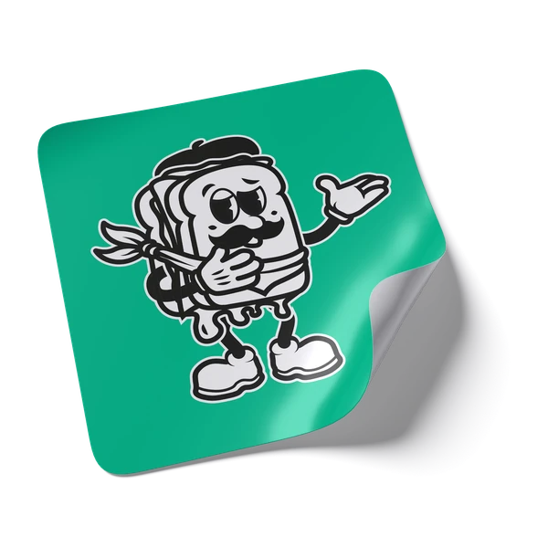 Sticker mascotte qui salue
