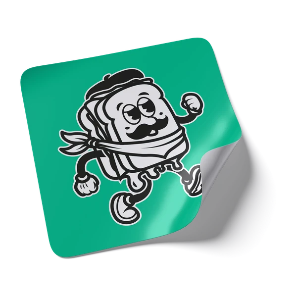 Sticker mascotte verte
